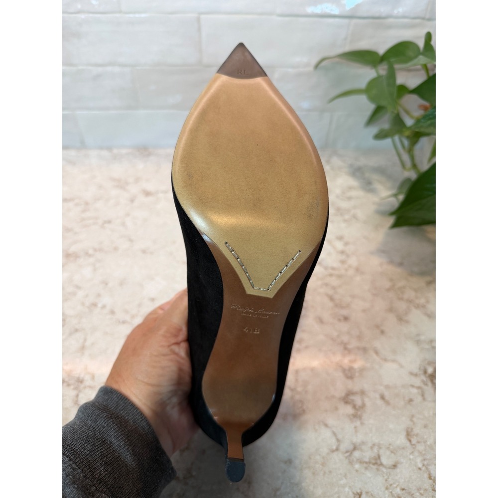 Ralph Lauren Purple Label, Women's Celia Black Suede Pumps, Size EU 41 - Picture 4 of 8